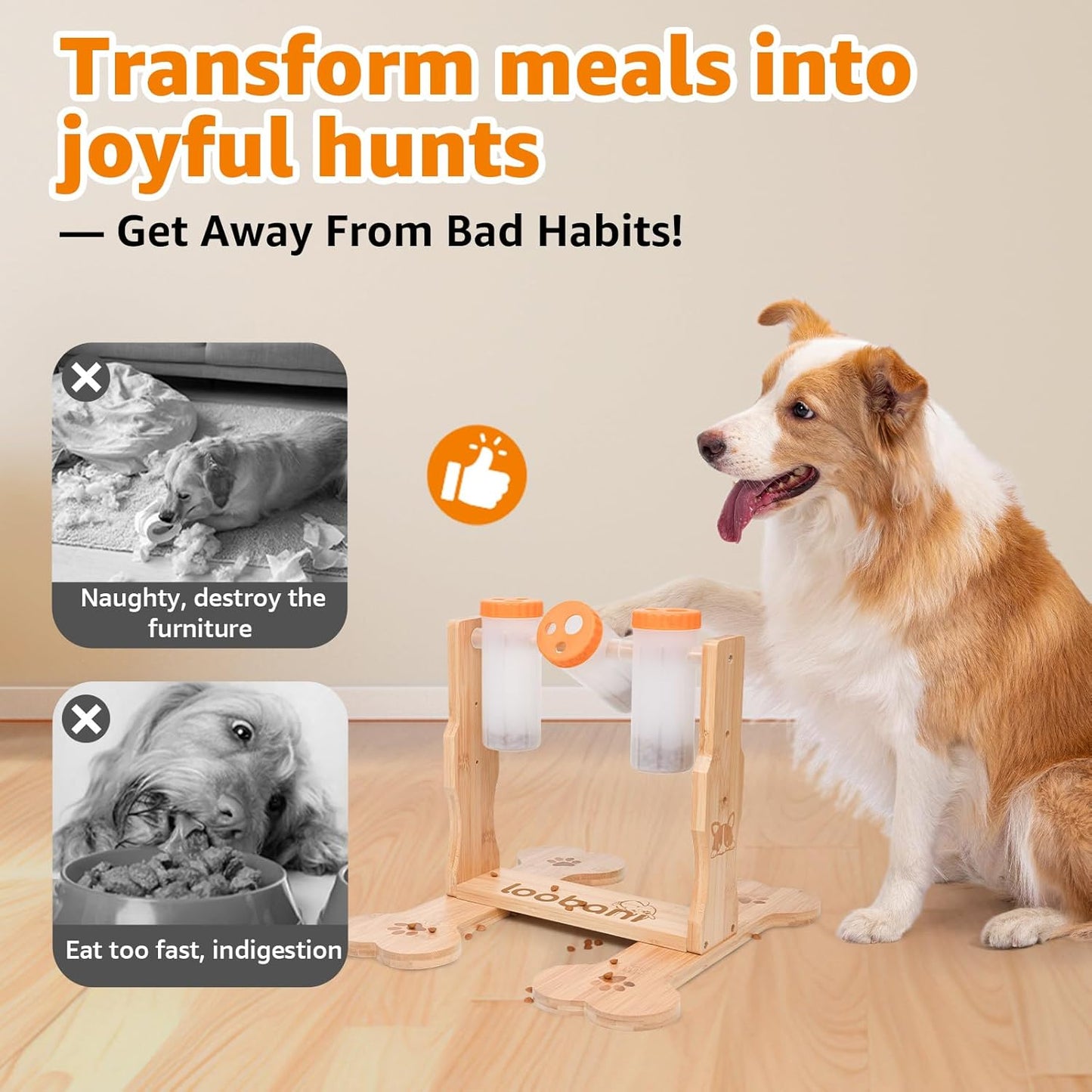 Engaging Dog Puzzle Toy - Wooden Interactive Feeder for Mental Stimulation and Boredom Relief in Dogs of All Sizes