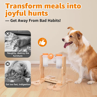 Engaging Dog Puzzle Toy - Wooden Interactive Feeder for Mental Stimulation and Boredom Relief in Dogs of All Sizes